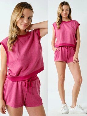 Senna Lounge Fleece Set | Women's Athleisure | Summer Style | Shorts + Top